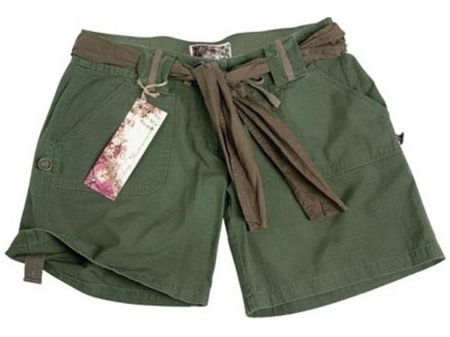 Women's army shorts green