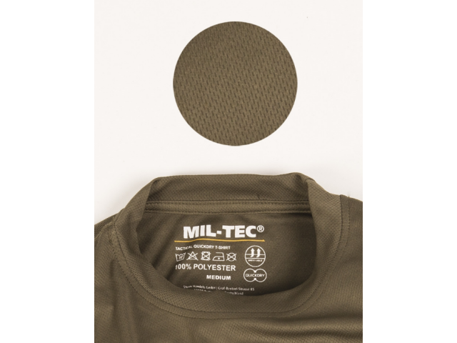 Majica MILTEC Tactical QUICKDRY črna (samo vzorec je v zeleni barvi, da se lahko vidi material)
