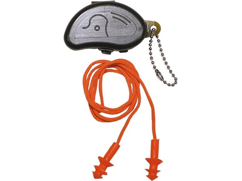 Earmuffs with a string and a box (hearing protection)