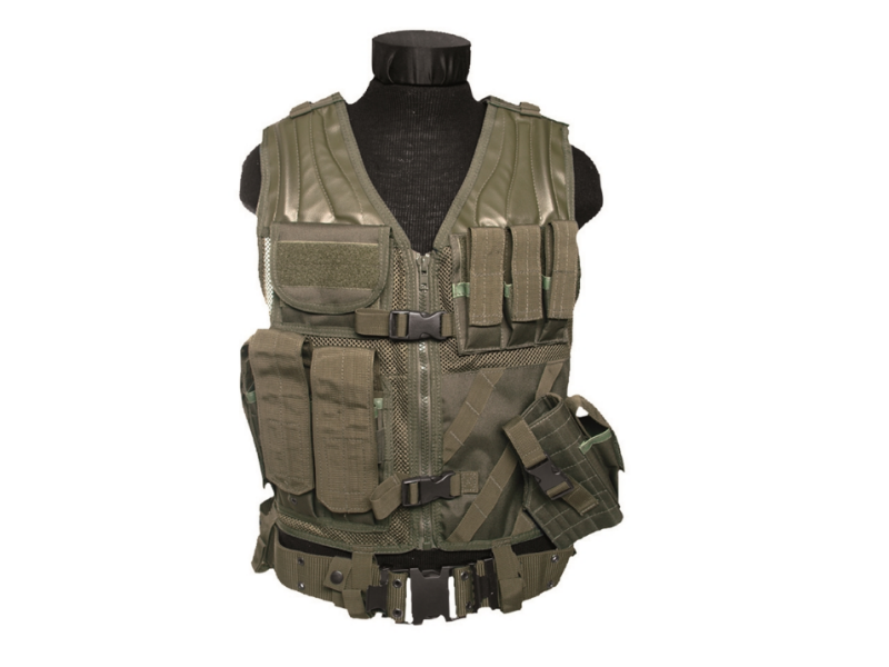 Green USMC tactical vest with waist belt