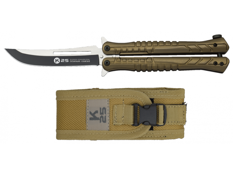 Nož butterfly ALBAINOX K25 coyot