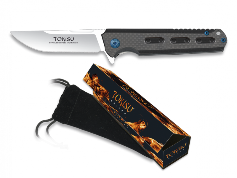 Coltello pieghevole TOKISU in fibra di carbonio