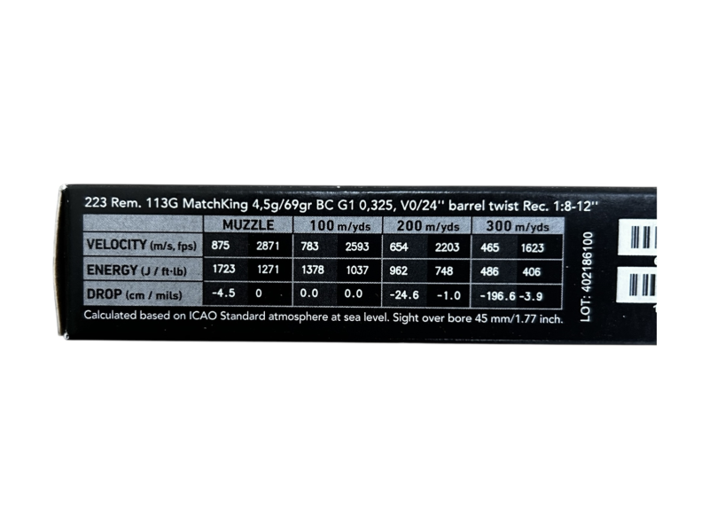 Naboj SAKO 223 Remington MatchKing - 4,5g/69gr