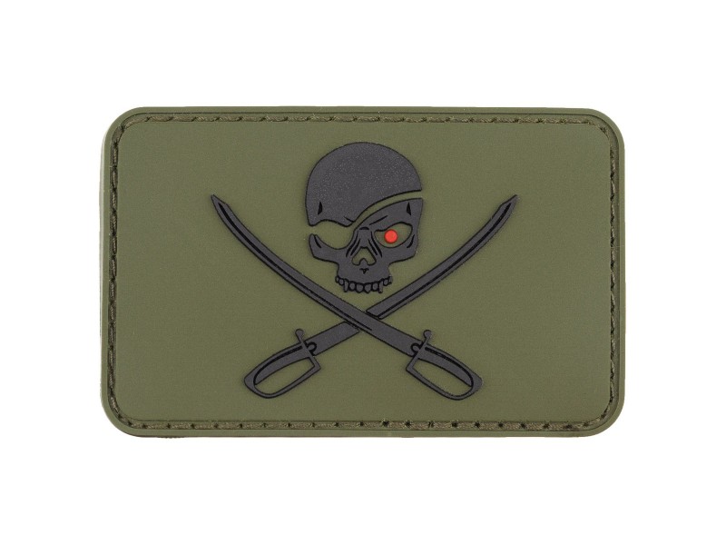 Našivak Skull - lobanja zelena s čičkom