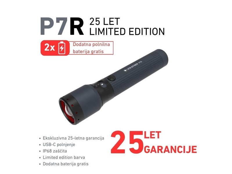 Polnilna svetilka LED LEDNSER P7R LIMITED EDITION 25 let garancije