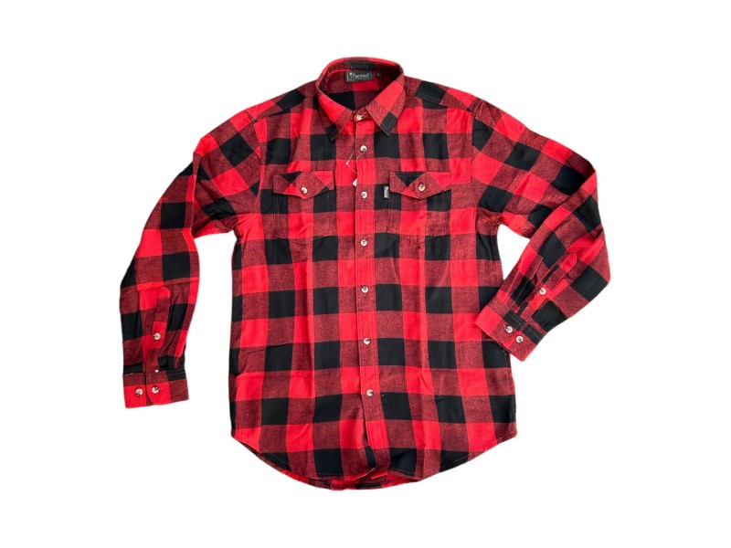 Srajca PINEWOOD Texas rdeče/siva - dolgi rokav