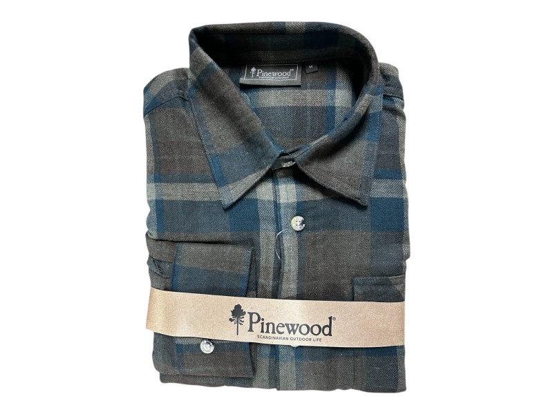 Srajca Pinewood Texas rjavo modra - dolgi rokav
