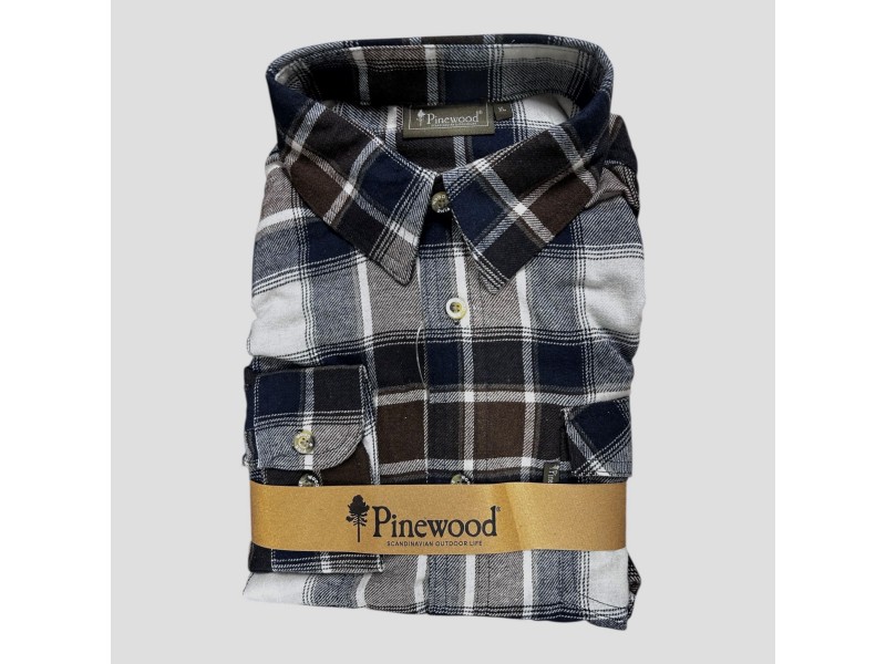 Srajca PINEWOOD Texas modra rjava - dolgi rokav