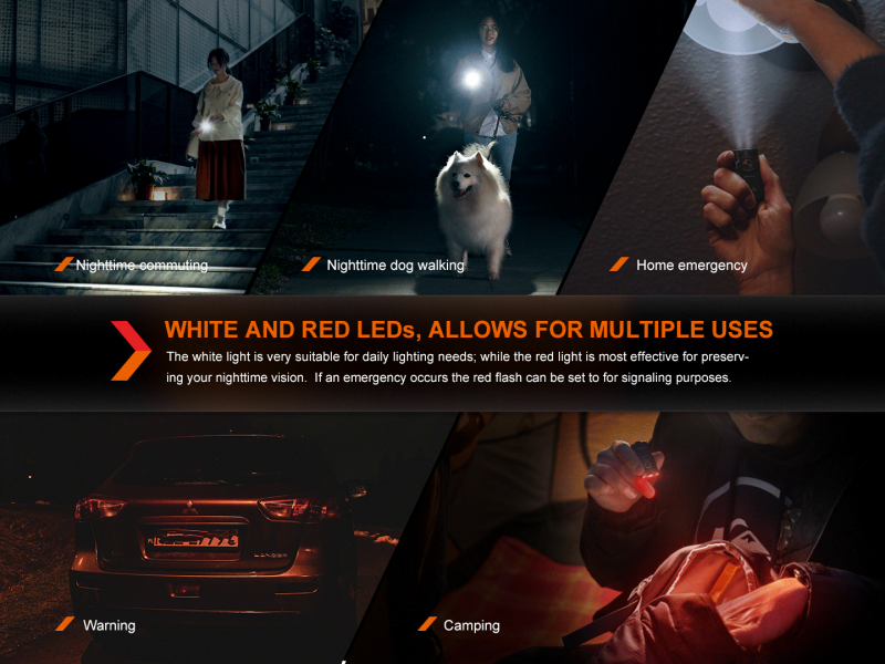 Mini rechargeable flashlight FENIX E03R V2.0 keychain - 500 lm