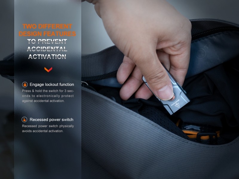 Mini rechargeable flashlight FENIX E03R V2.0 keychain - 500 lm