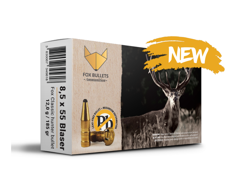 Naboj FOX 8,5x55 Blaser - 12,0g/185gr