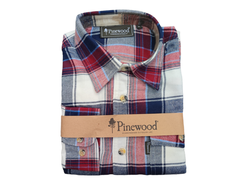 Košulja PINEWOOD Texas crvena/bijela - dugi rukav