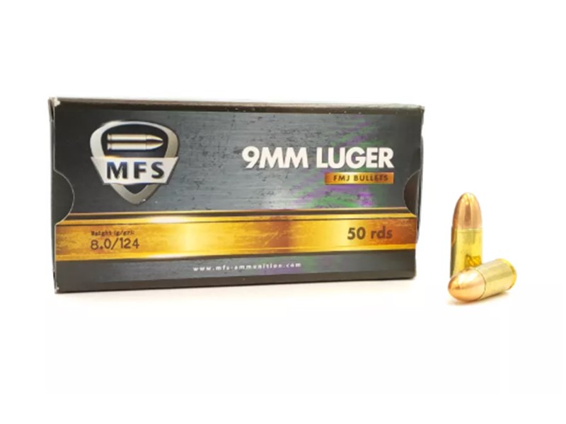 Naboj MFS FMJ 9x19 - 8,0g/124gr