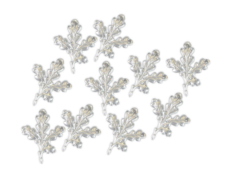 Decoration for wild boar trophy OAK LEAVES silver