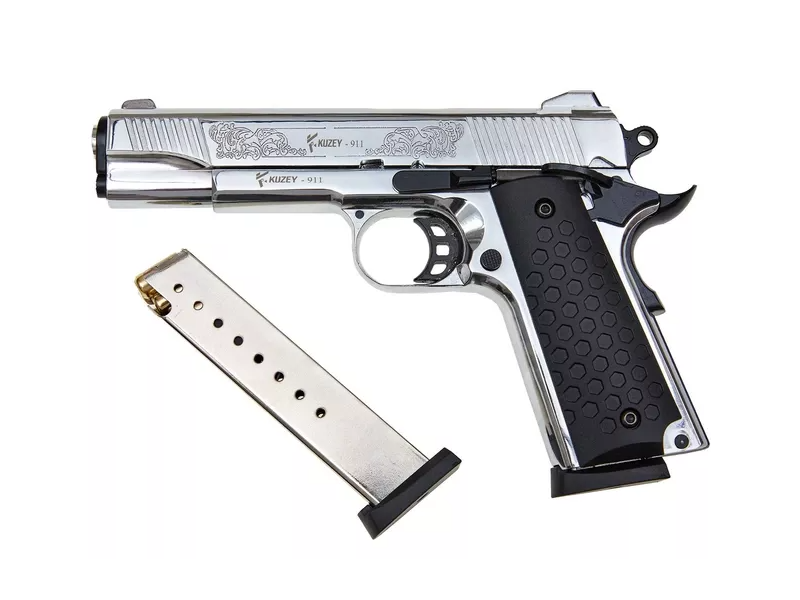 Pištola signalna KUZEY 1911  9mm P.A.K - crom/črna gravura