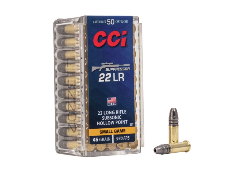 Naboj CCI 22 LR Supressor subsonic HP Small game 45gr/970fps