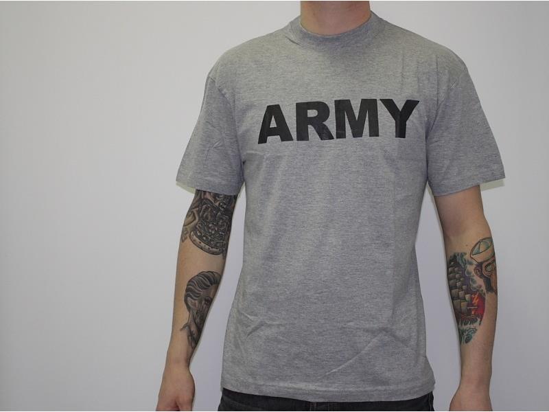 T-SHIRT with ARMY text gray