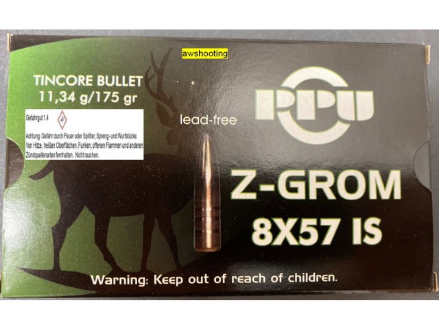 PPU Z-GROM 8x57 IS Bullet - 11.34g/175gr