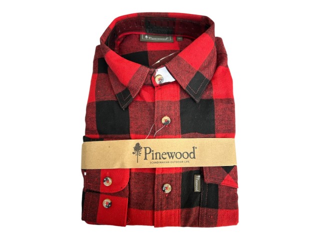 Srajca PINEWOOD Texas rdeče/siva - dolgi rokav