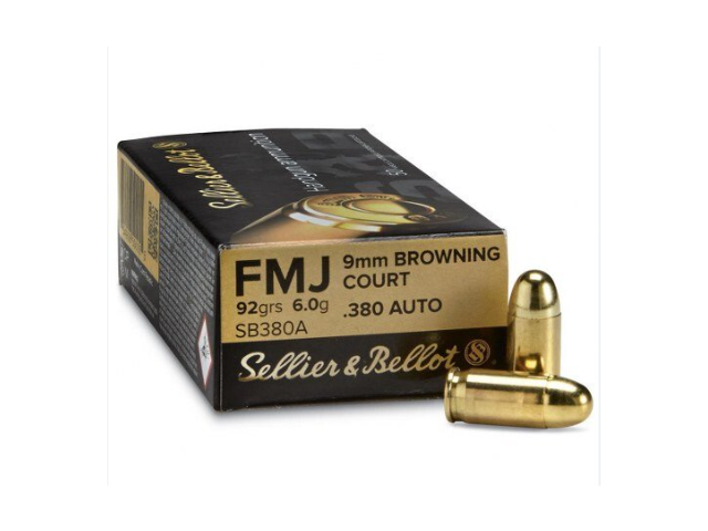 Naboj S&B 9mm Browning Court FMJ - kurz