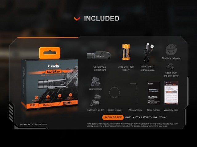 Rechargeable Tactical Flashlight FENIX GL19R V2.0