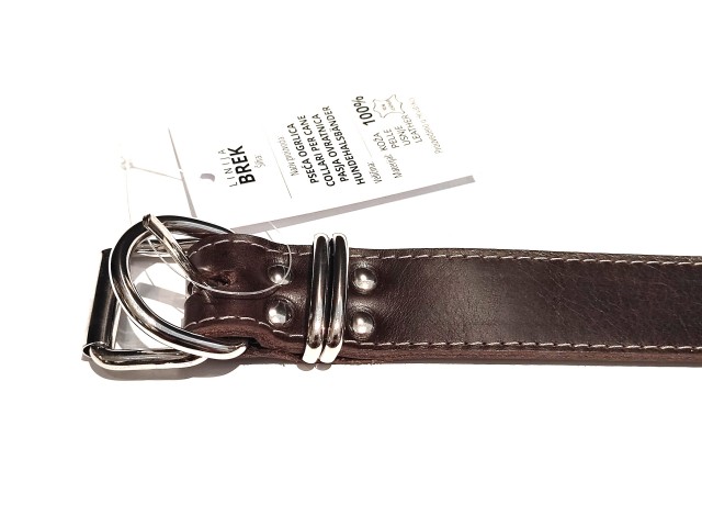 Ogrlica za pse SMEĐA kožna - 45 cm