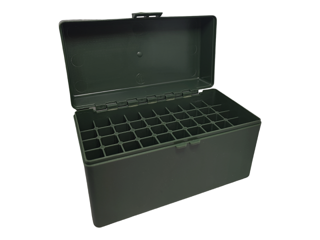 Aufbewahrungsbox für Patronen von 223 bis 308 - 50 Stück grün