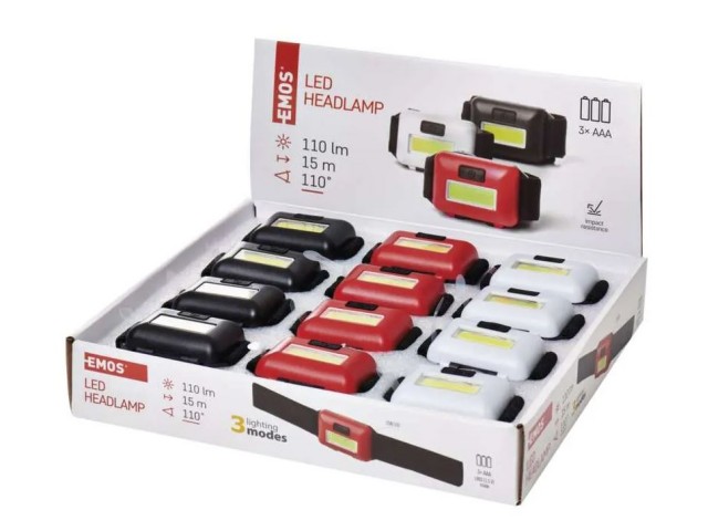 Kopflampe EMOS LED COB 1W 3×AAA