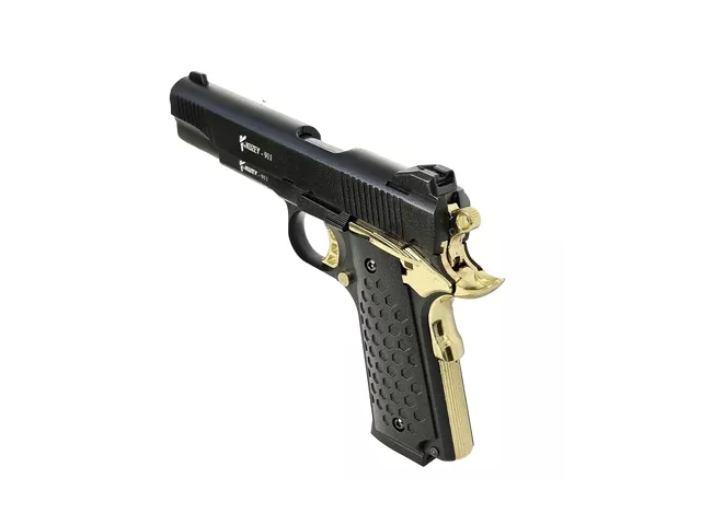 Pištola signalna KUZEY 1911 9mm P.A.K - črno/zlata