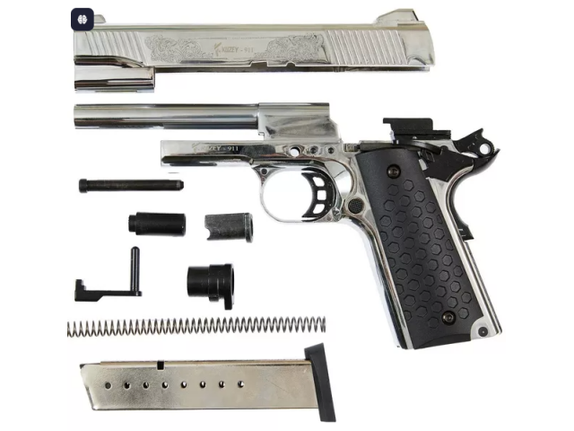 Pištola signalna KUZEY 1911  9mm P.A.K - crom/črna gravura