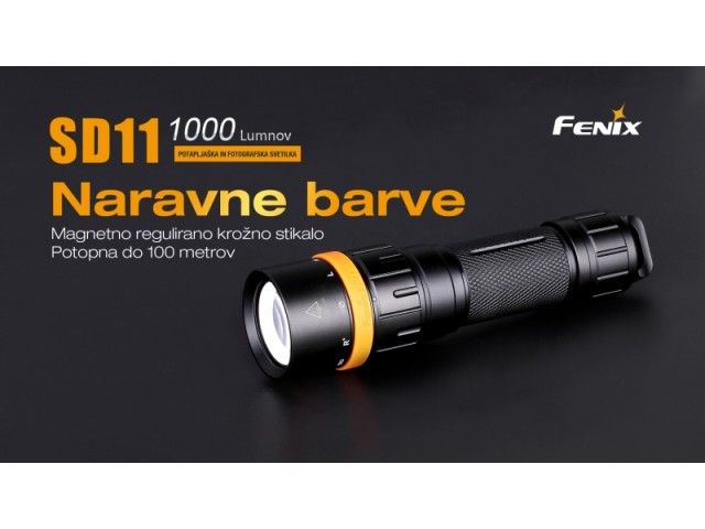 Rechargeable flashlight FENIX SD11 - 1000 lm diving flashlight