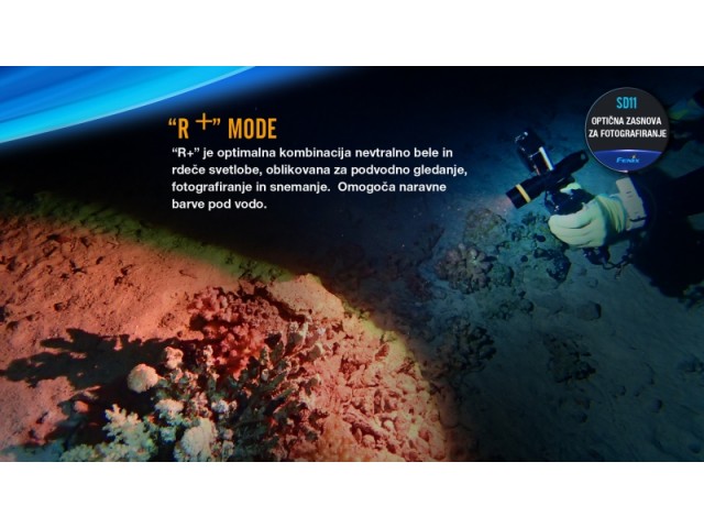 Rechargeable flashlight FENIX SD11 - 1000 lm diving flashlight