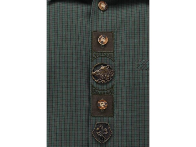 Jagdsakko ORBIS kariert - Wildschwein Ornament langarm