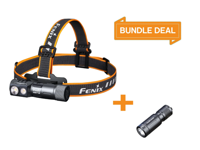 FENIX HM71R+E02R Rechargeable Flashlight Set