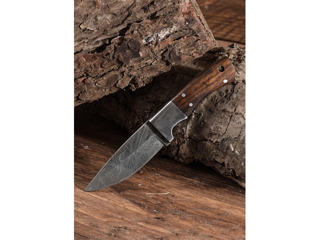 Fiksni nož BATTLE MERCHANT Damast Hardwood