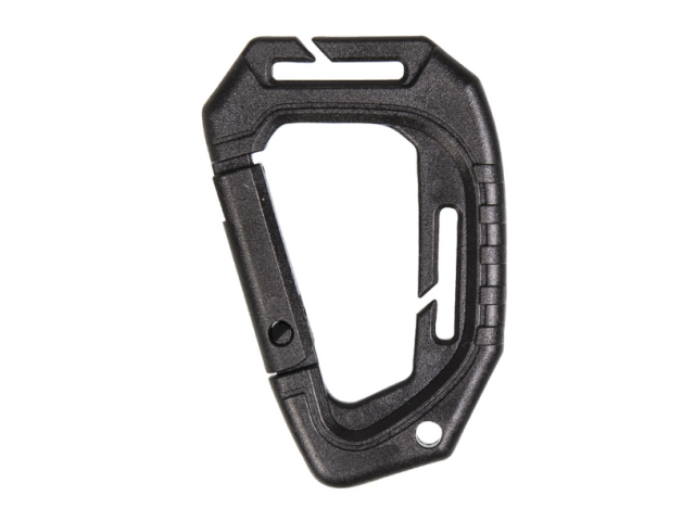 Tactical carabiner ABS plastic 8.5 cm BLACK - 2 pcs