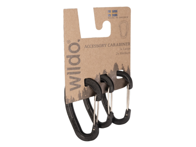 Karabiner-Set WILDO 3 Stück - schwarz