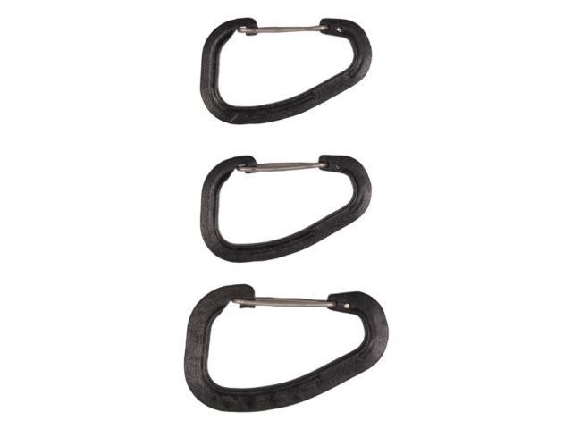 Karabiner-Set WILDO 3 Stück - schwarz