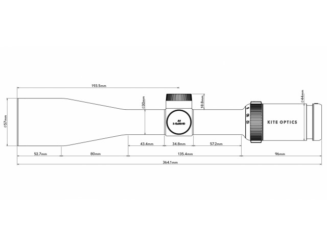KITE OPTICS K4 3-12X50 rifle scope