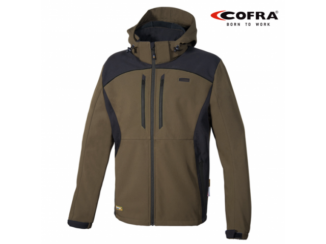 Jacke COFRA Softshell KLARBO - braun/schwarz
