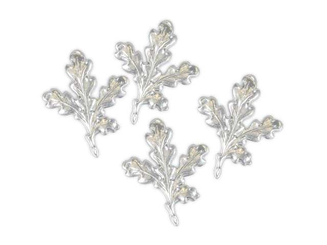 Dekoration für das Wildschweintrophäe EICHE BLÄTTER silber