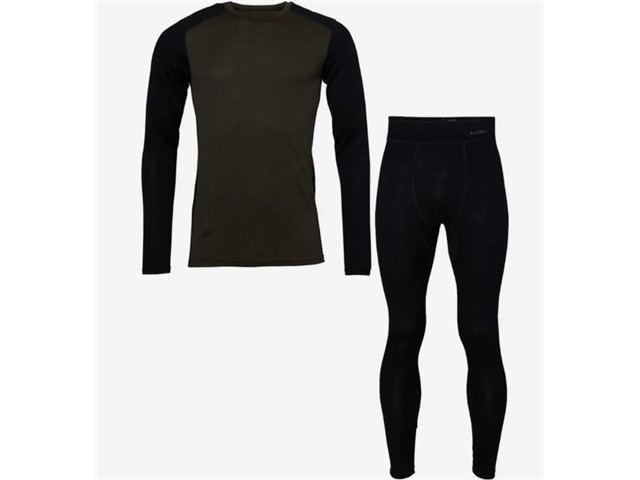 Termo spodnje perilo set ALASKA 1795 Merino Base Layer Night Green
