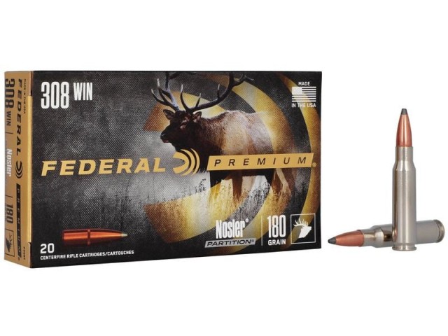 Federal 308 Win Premium Nosler Partition - 11.7g/180g