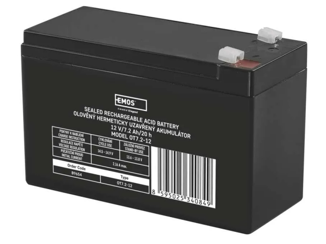 Polnilna baterija EMOS SLA 12V 7,2AH
