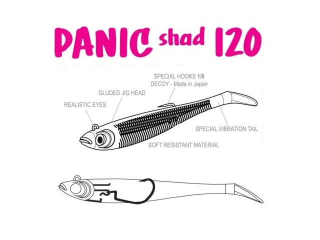 Vobler silikonski DTD Panic Shad - 120mm/116g modra