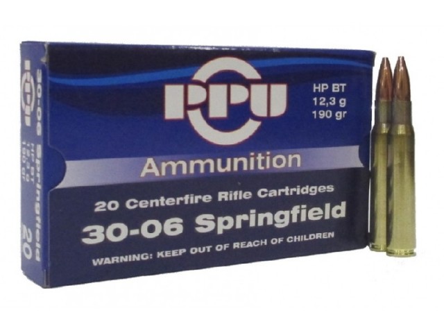 Patrone PPU 30-06 Spring. HPBT - 12,3g/190gr