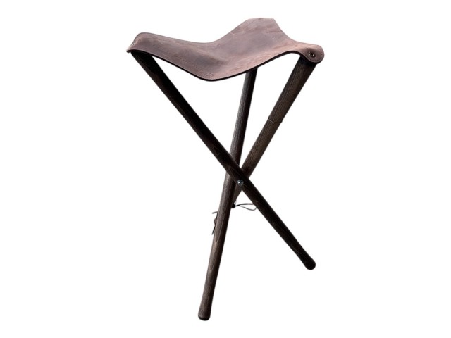 Stol trinožec lesen 50 cm - rjav