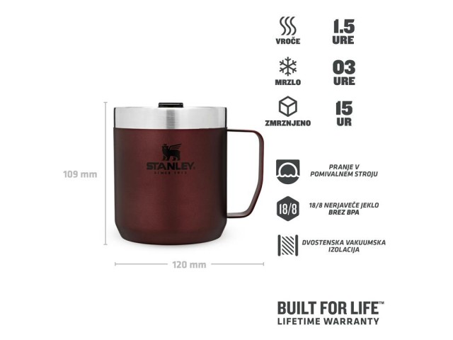 Thermal mug STANLEY Classic CAMP MUG - wine red