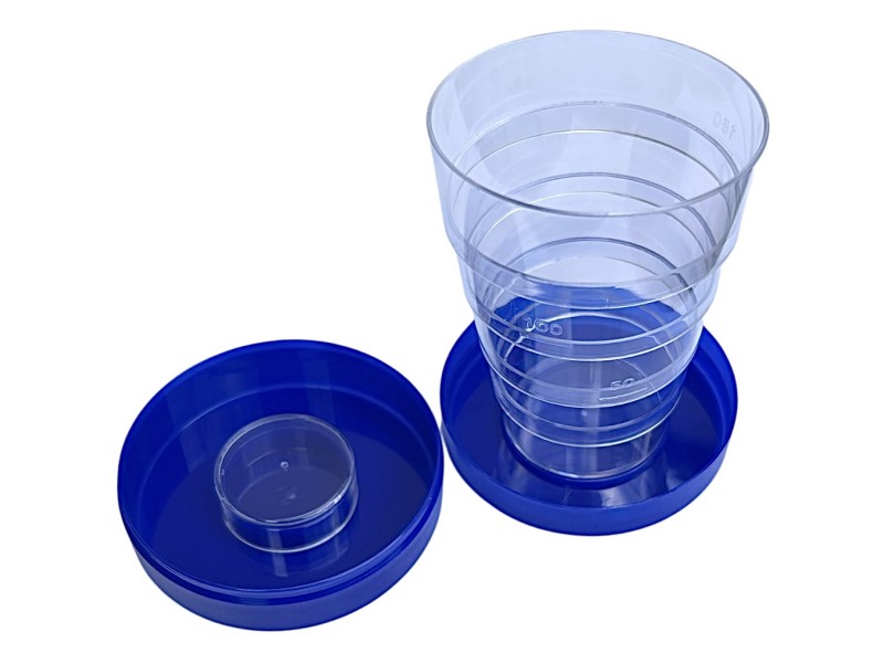 Faltbarer Becher BLAU aus Kunststoff - 150 ml