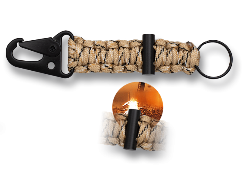 Karabin privjesak BARBARIC s kresivom - coyote